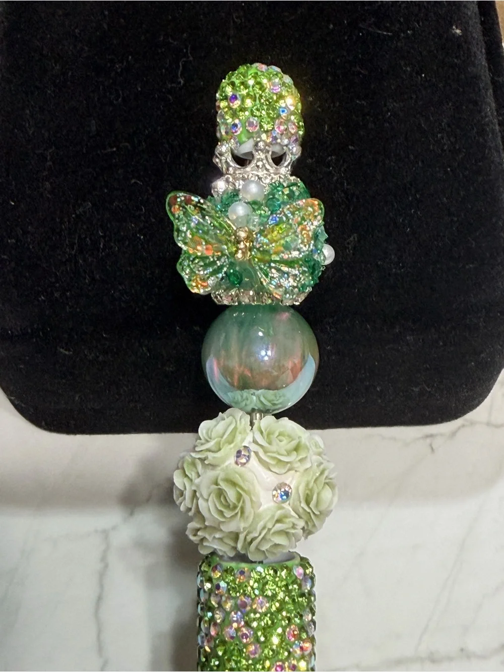 Green Crystal Butterfly Ballpoint Pen